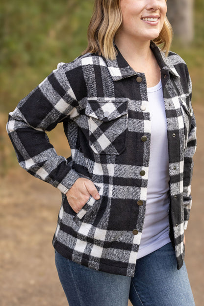 Michelle Mae Norah Plaid Shacket - Classic Black and White