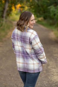 Michelle Mae Norah Plaid Shacket - Purple and Gold