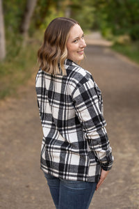 Michelle Mae Norah Plaid Shacket - White and Black