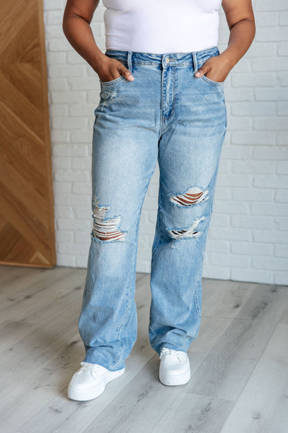 Ramona High Rise Rigid Magic Destroyed Straight Jeans