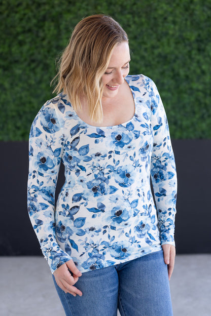 Pre-Order Michelle Mae Alyssa Long Sleeve Top - Sapphire Floral