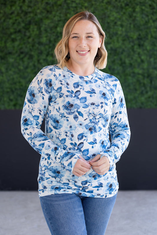 Pre-Order Michelle Mae Blair Long Sleeve Top - Sapphire Floral