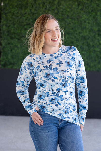 Pre-Order Michelle Mae Blair Long Sleeve Top - Sapphire Floral