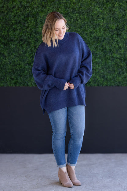 Michelle Mae Aurora Cozy Sweater - Navy