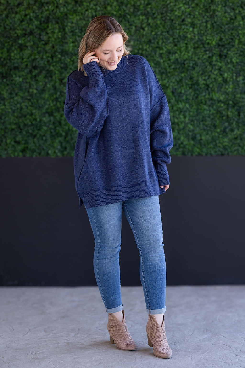 Michelle Mae Aurora Cozy Sweater - Navy