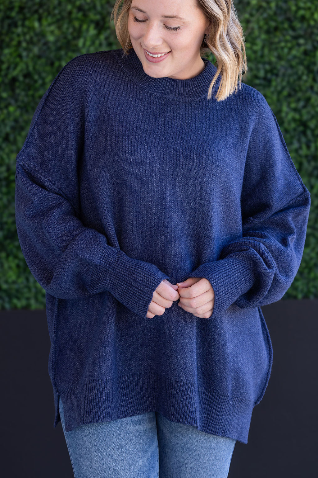 Michelle Mae Aurora Cozy Sweater - Navy