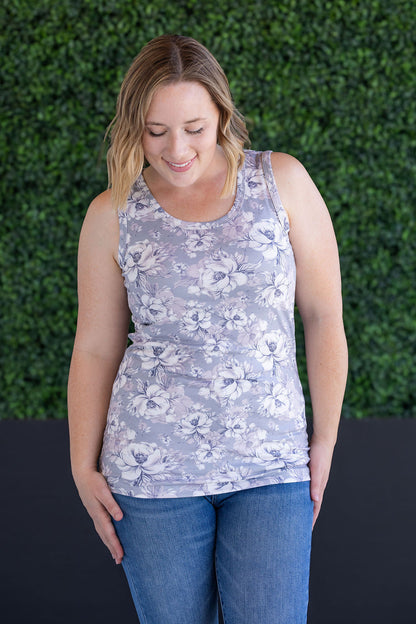 Michelle Mae Ava Tank - Vintage Grey Floral