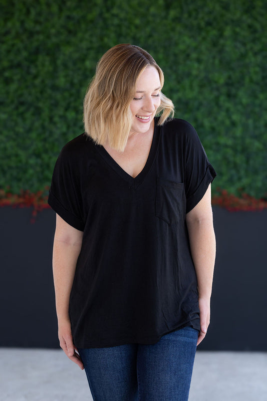Michelle Mae Sierra Pocket Top - Black