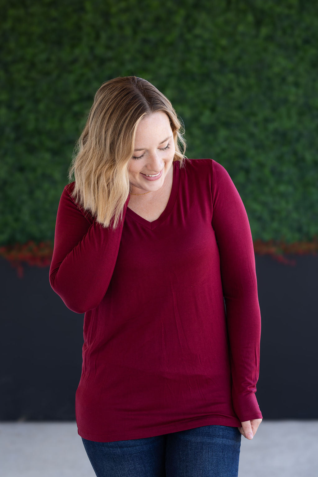 Michelle Mae Larissa Long Sleeve - Burgundy