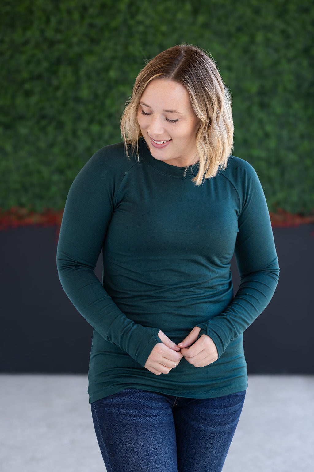 Michelle Mae Blair Long Sleeve Top - Hunter Green