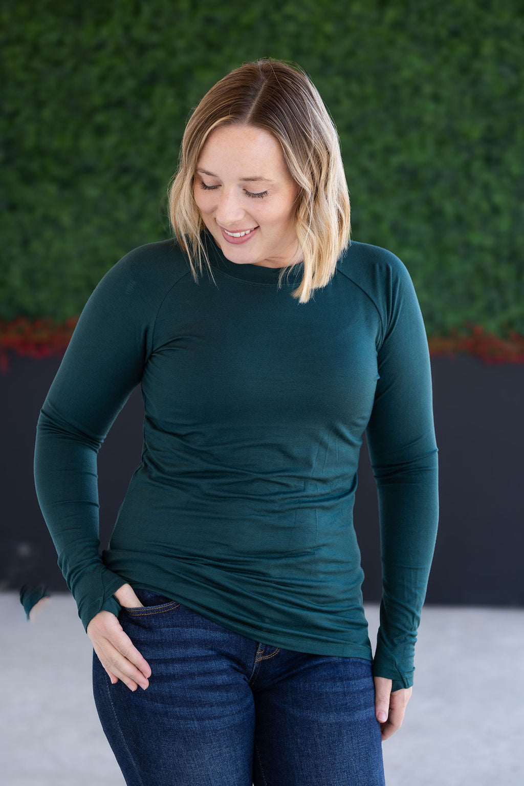 Michelle Mae Blair Long Sleeve Top - Hunter Green