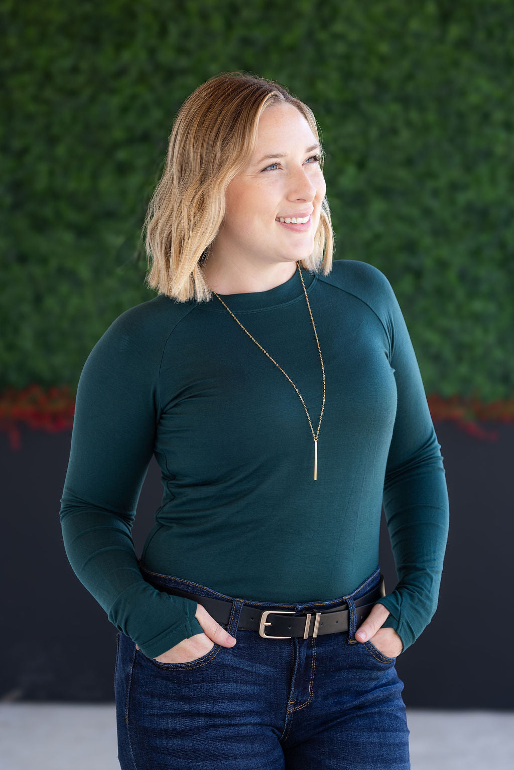 Michelle Mae Blair Long Sleeve Top - Hunter Green