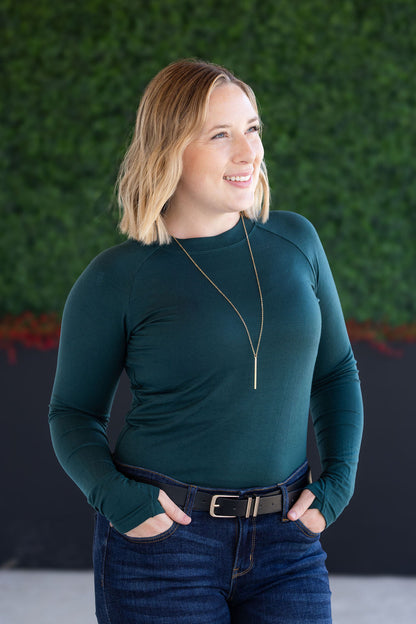 Michelle Mae Blair Long Sleeve Top - Hunter Green