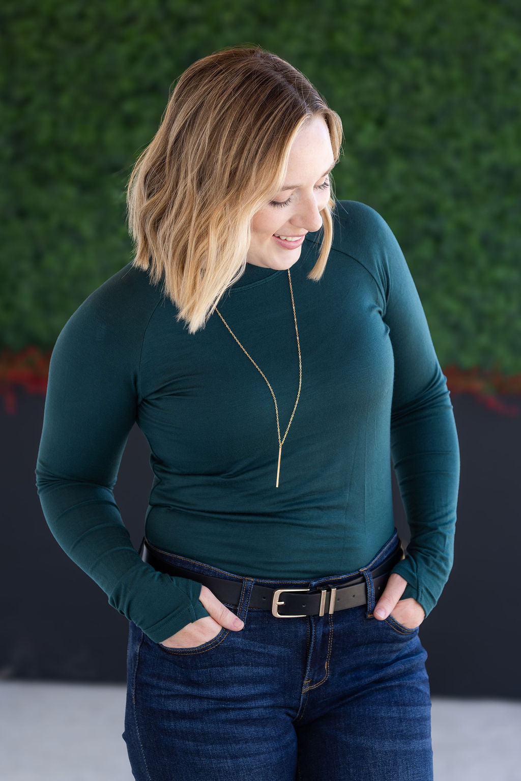 Michelle Mae Blair Long Sleeve Top - Hunter Green