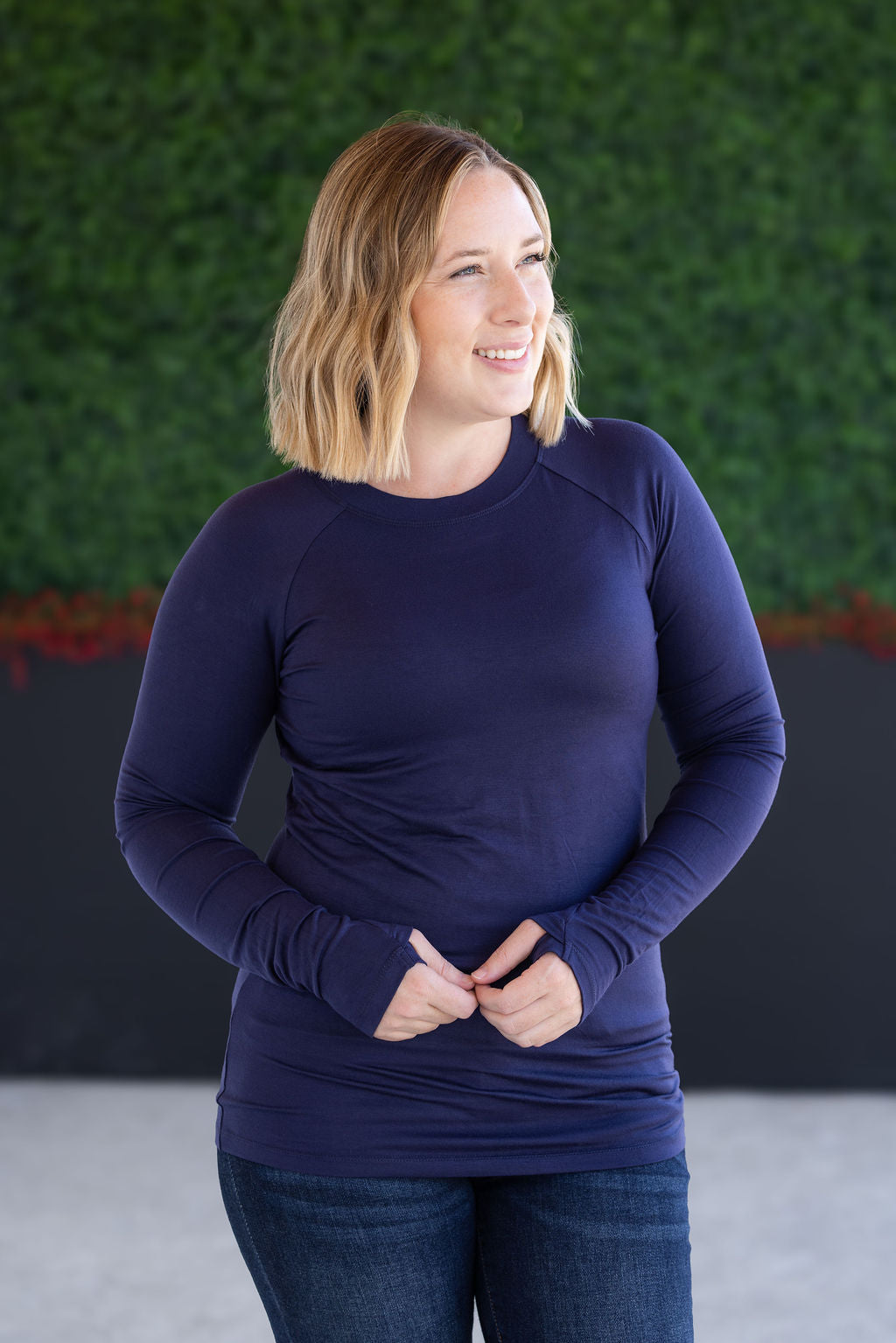 Michelle Mae Blair Long Sleeve Top - Navy