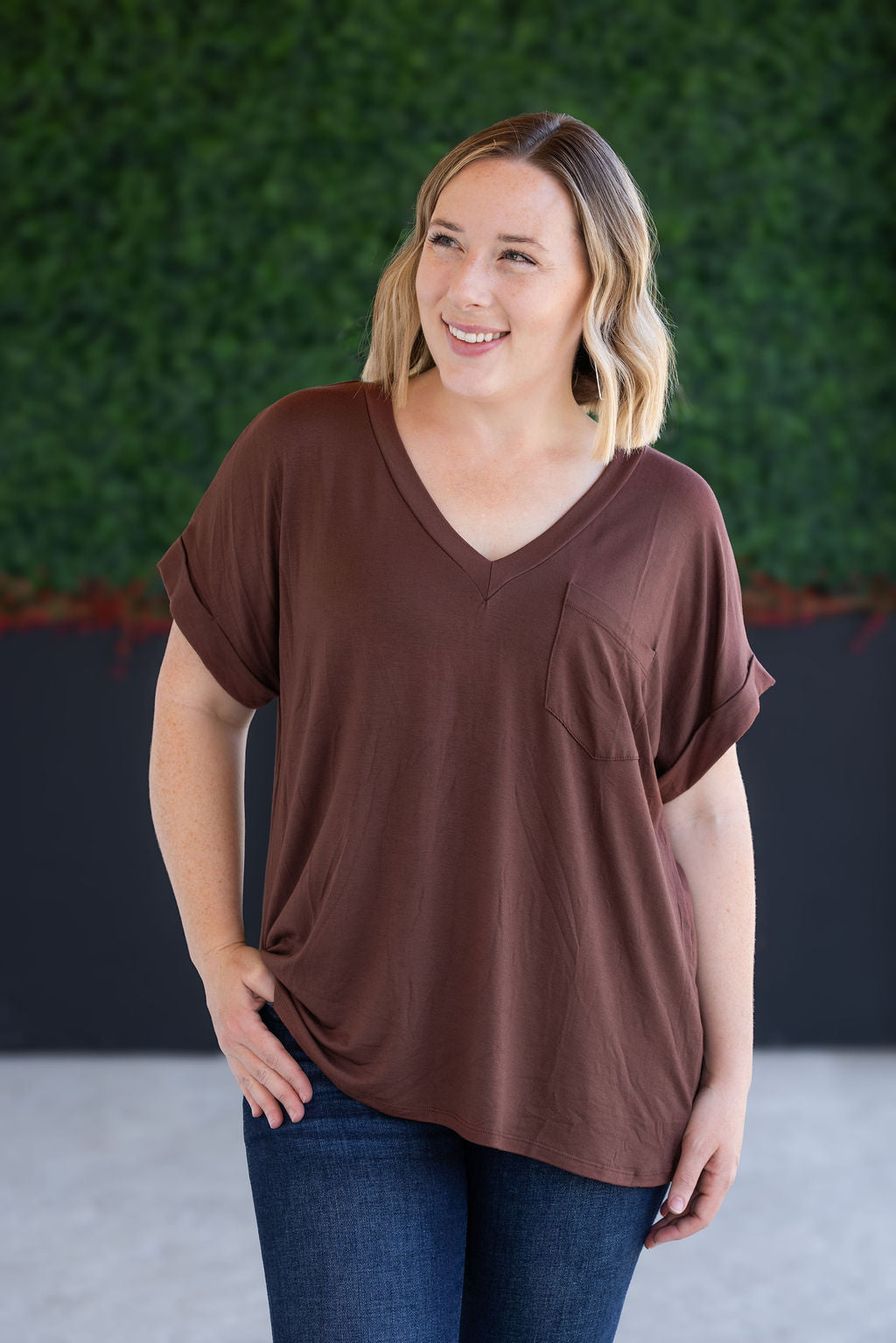 Michelle Mae Sierra Pocket Top - Brown
