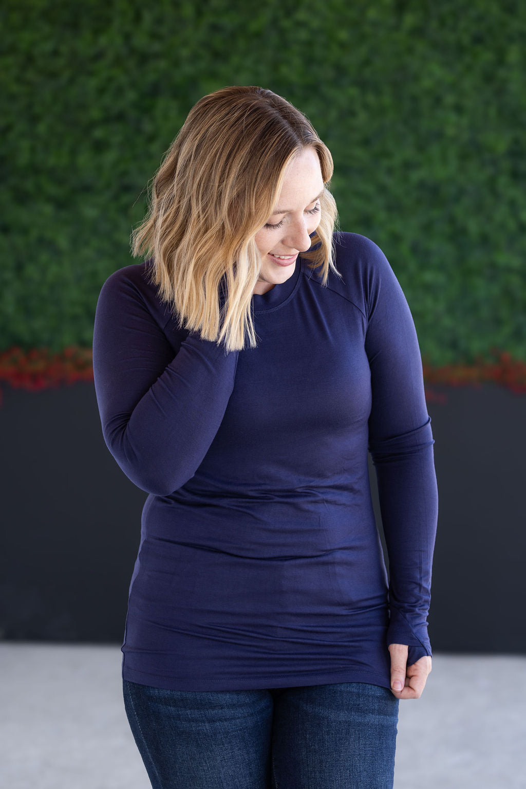 Michelle Mae Blair Long Sleeve Top - Navy