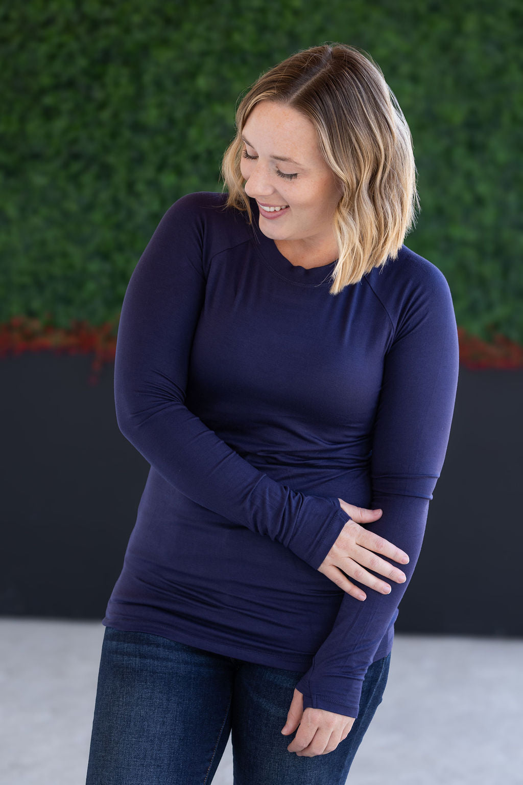 Michelle Mae Blair Long Sleeve Top - Navy