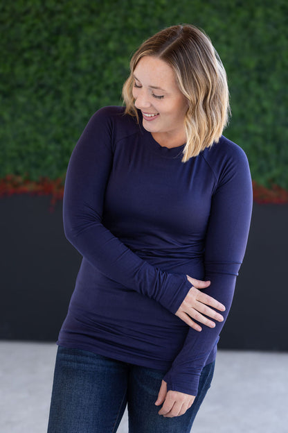 Michelle Mae Blair Long Sleeve Top - Navy