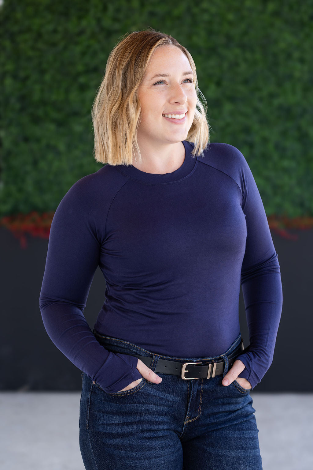 Michelle Mae Blair Long Sleeve Top - Navy