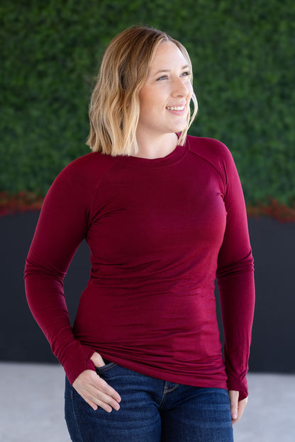 Michelle Mae Blair Long Sleeve Top - Burgundy