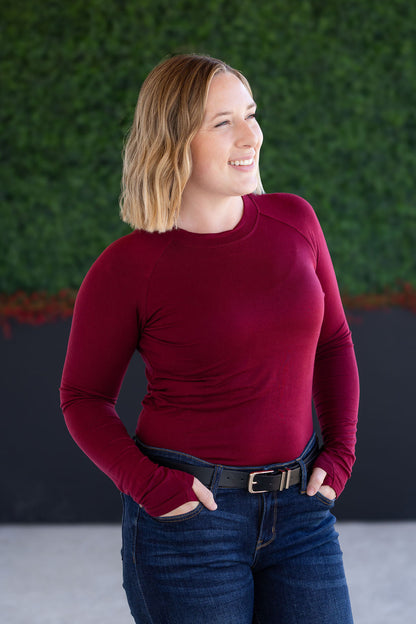 Michelle Mae Blair Long Sleeve Top - Burgundy