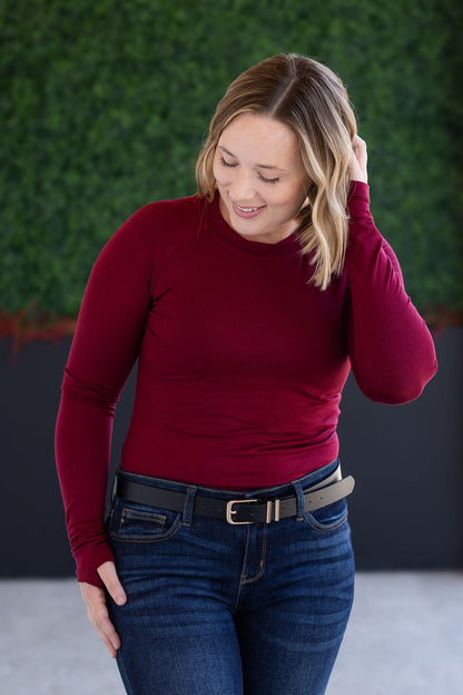 Michelle Mae Blair Long Sleeve Top - Burgundy