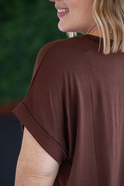 Michelle Mae Sierra Pocket Top - Brown