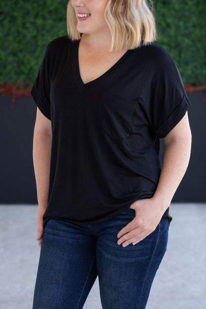 Michelle Mae Sierra Pocket Top - Black