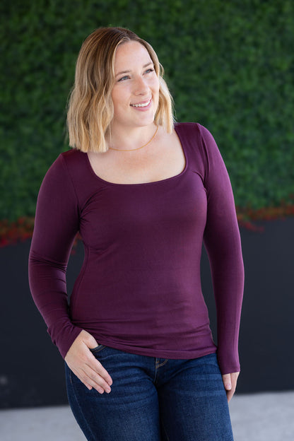 Michelle Mae Alyssa Long Sleeve Top - Plum