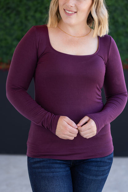 Michelle Mae Alyssa Long Sleeve Top - Plum