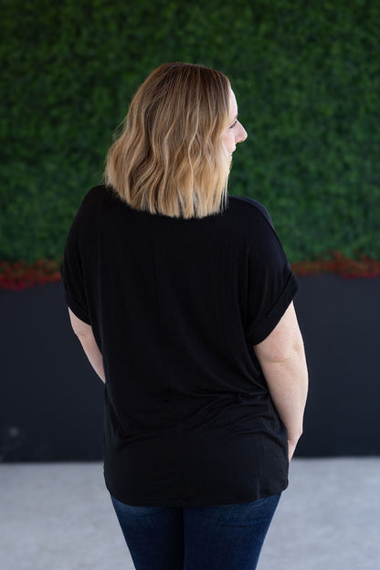 Michelle Mae Sierra Pocket Top - Black
