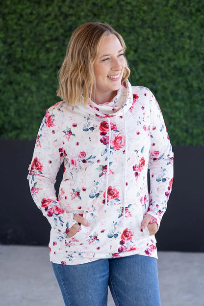 Michelle Mae Soft Funnel Neck - Pink Bloom