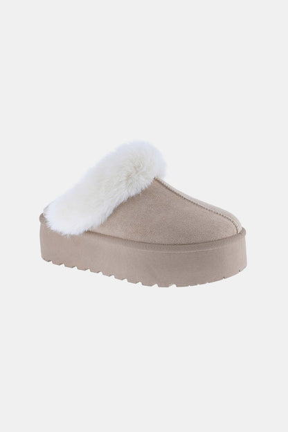 Cozy Luxe Snow Slippers-taupe