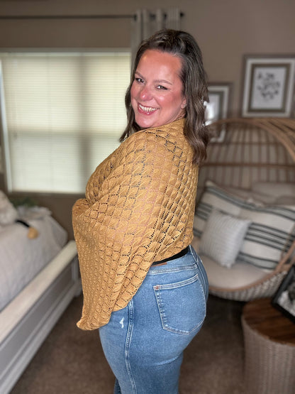 FALL COLORS FREE SPIRIT BELL SLEEVE TOP