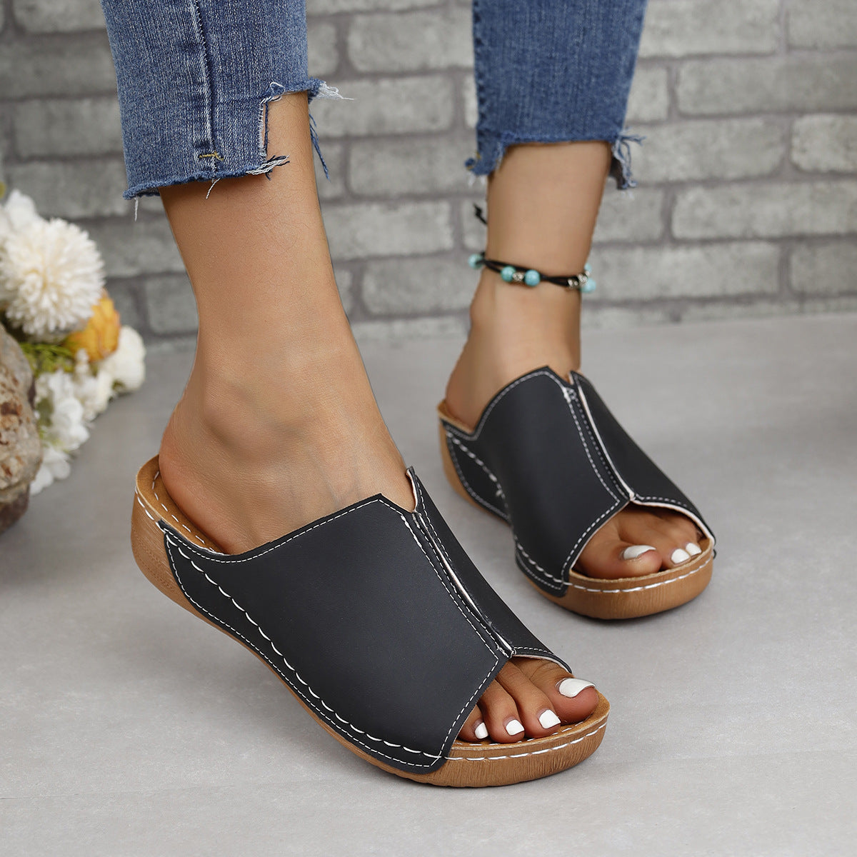 PREORDER- PU Leather Open Toe Sandals