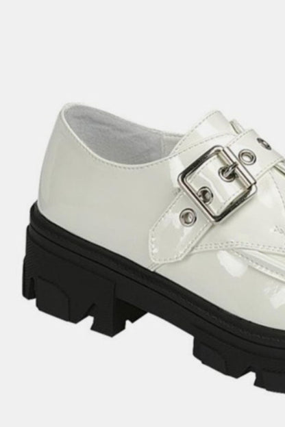 First Place Platform Lug Sole Loafers- White