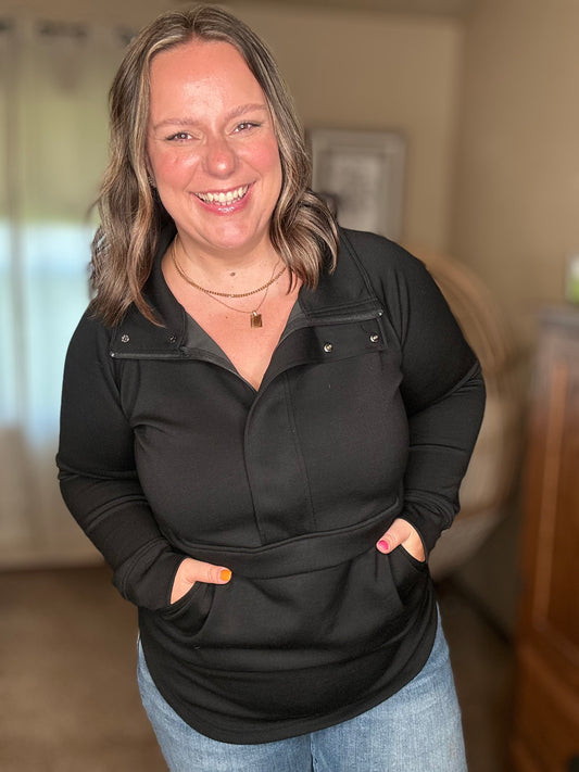 Michelle Mae Mia Scuba Halfzip - Black