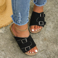 PREORDER: Metal Buckle Open Toe Sandals