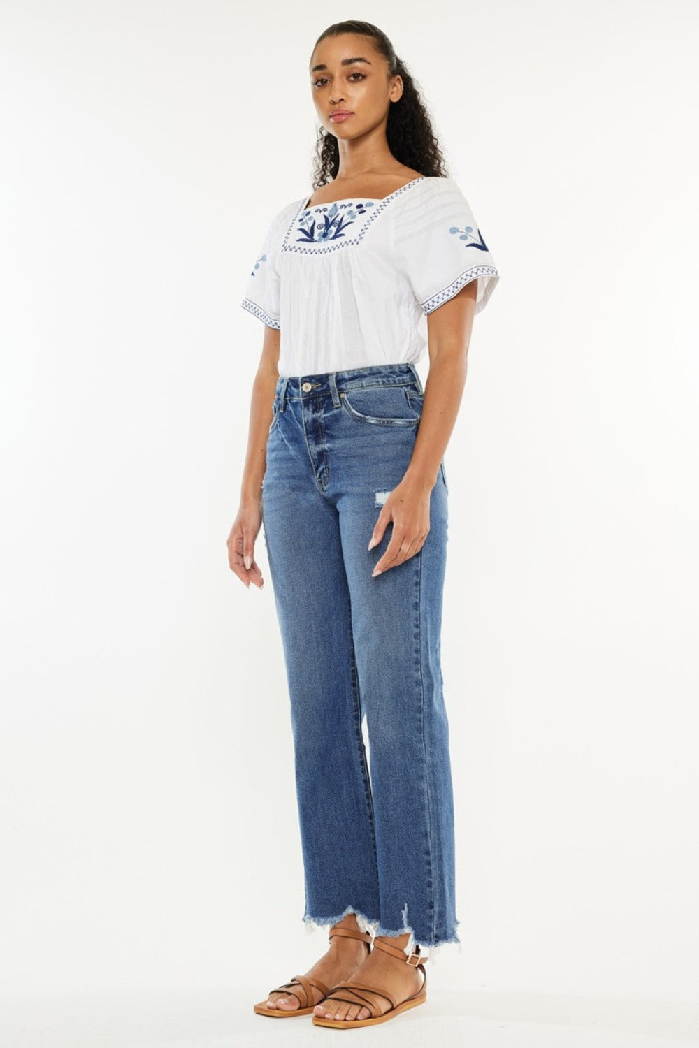 World of Gold High Rise Slim Wide Leg Jeans