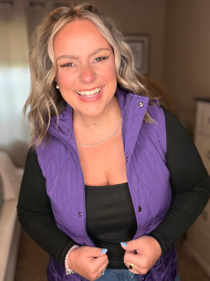Michelle Mae Remy Zip Up Vest - Purple