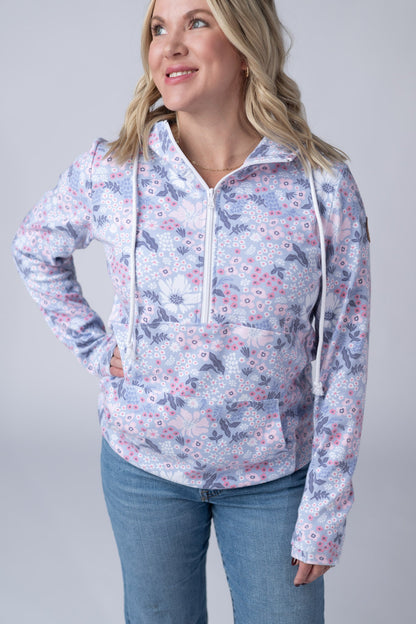 Michelle Mae HalfZip Hoodie - Ditsy Blush Floral