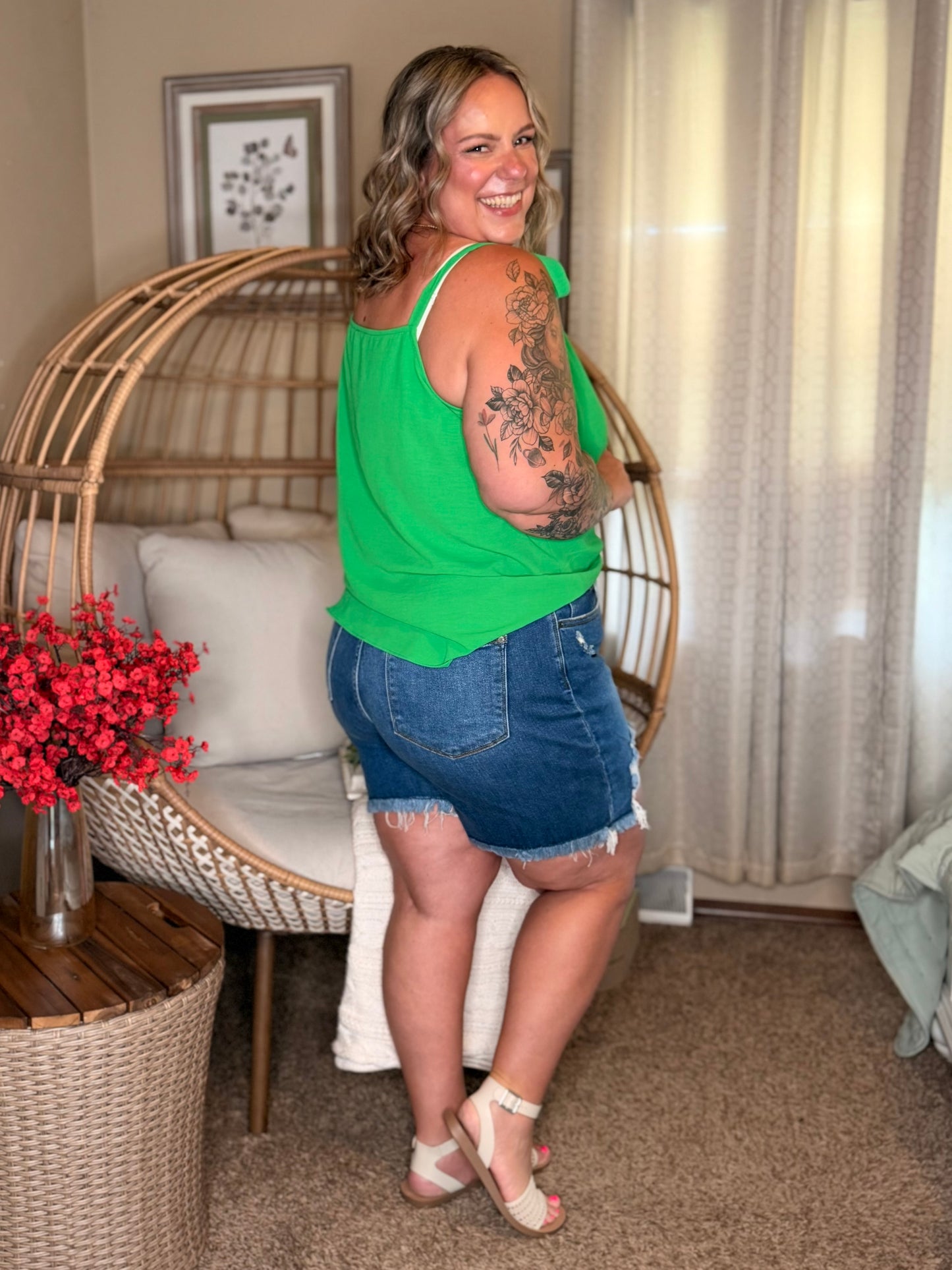 A Little Closer Shoulder Tied Tank Top