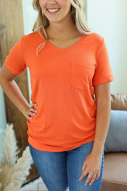 Michelle Mae Sophie Pocket Tee - Pumpkin