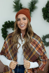 Michelle Mae Bella Braid Beanie - Rust