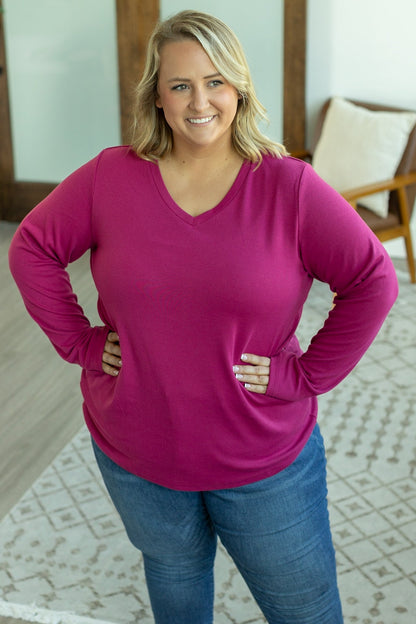 Michelle Mae Leah Long Sleeve Top - Magenta