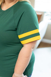 Michelle Mae Kylie Tee - Green Bay Green and Yellow