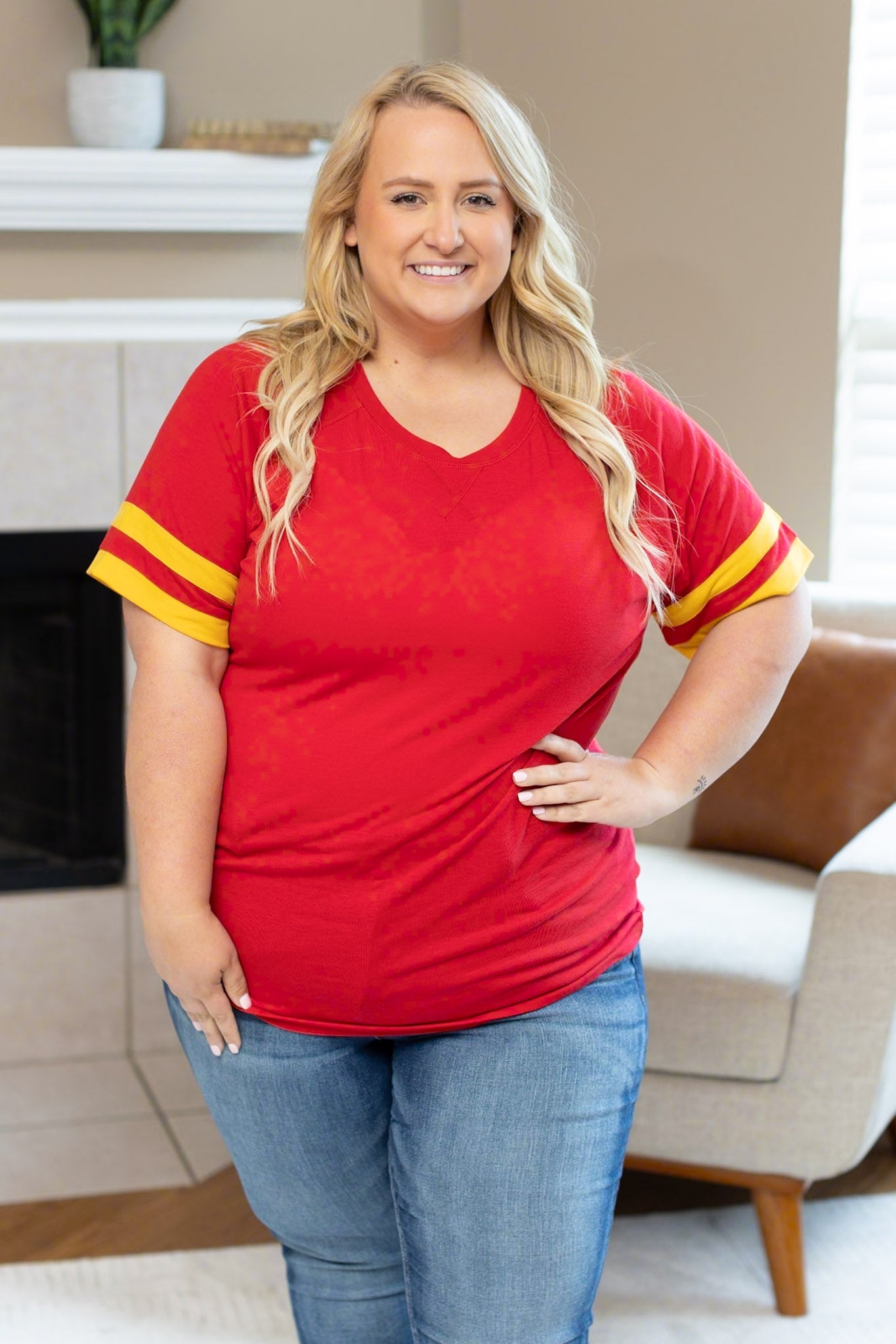 Michelle Mae Kylie Tee - Kansas City Red and Yellow