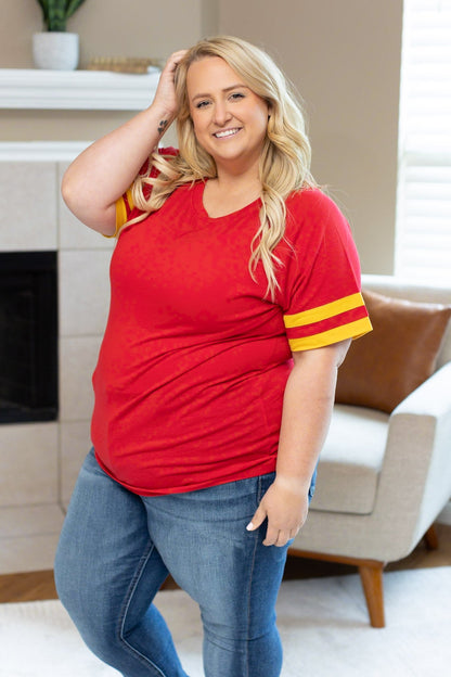 Michelle Mae Kylie Tee - Kansas City Red and Yellow