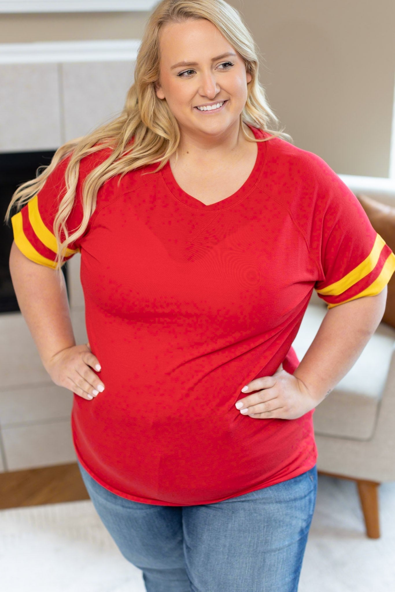 Michelle Mae Kylie Tee - Kansas City Red and Yellow